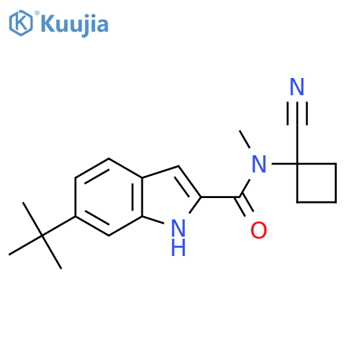6-tert-butyl-N-(1-cyanocyclobutyl)-N-methyl-1H-indole-2-carboxamide structure