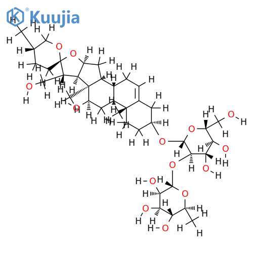 (20S,25S)-spirost-5-en-3beta,12beta,21-triol 3-O-alpha-L-rhamnopyranosyl-(1?2)-beta-D-glucopyranoside structure
