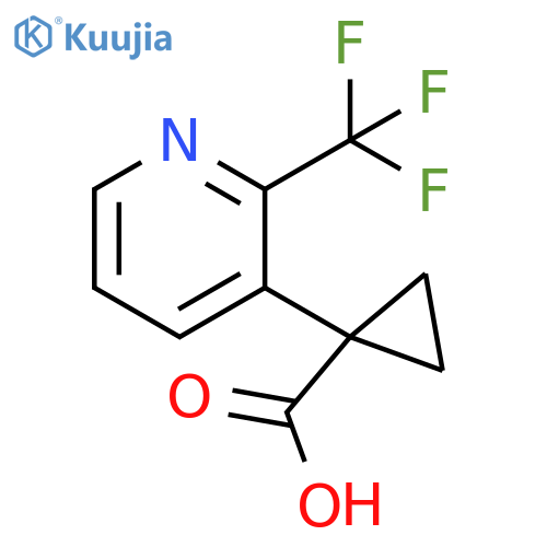 1-2-(trifluoromethyl)pyridin-3-ylcyclopropane-1-carboxylic acid structure