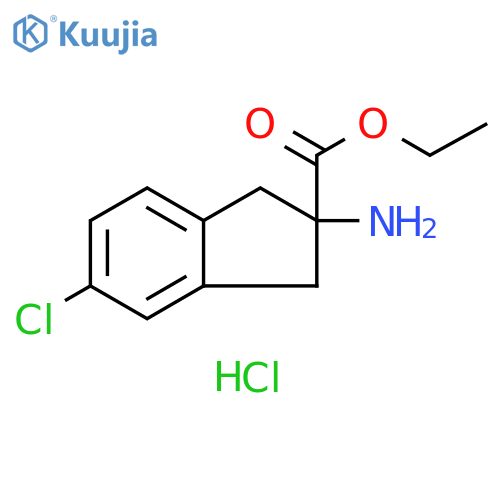 Ethyl 2-amino-5-chloro-2,3-dihydro-1H-indene-2-carboxylate hydrochloride structure