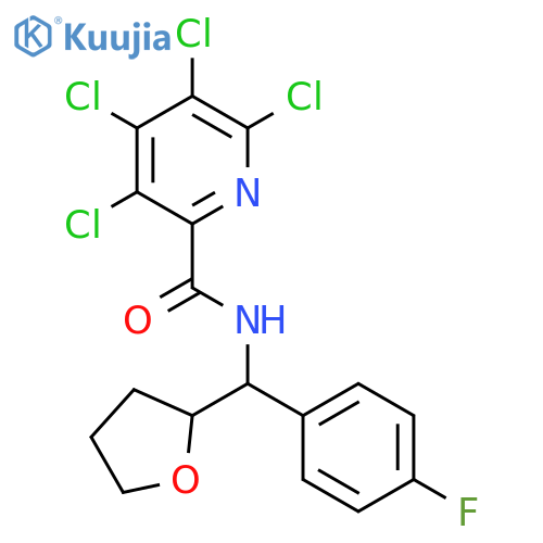 3,4,5,6-tetrachloro-N-[(4-fluorophenyl)(oxolan-2-yl)methyl]pyridine-2-carboxamide structure