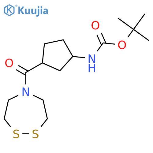 tert-butyl N-3-(1,2,5-dithiazepane-5-carbonyl)cyclopentylcarbamate structure