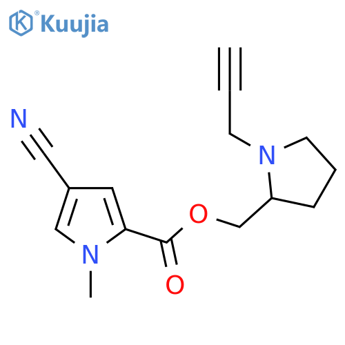 [1-(prop-2-yn-1-yl)pyrrolidin-2-yl]methyl 4-cyano-1-methyl-1H-pyrrole-2-carboxylate structure