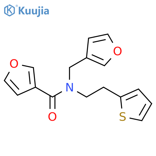 N-[(furan-3-yl)methyl]-N-[2-(thiophen-2-yl)ethyl]furan-3-carboxamide structure