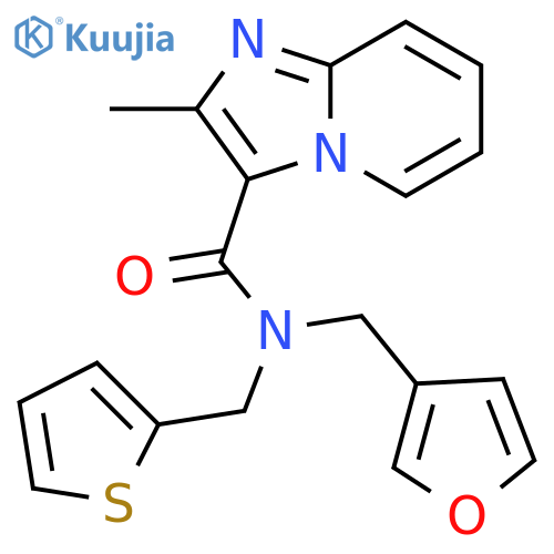 N-(furan-3-yl)methyl-2-methyl-N-(thiophen-2-yl)methylimidazo1,2-apyridine-3-carboxamide structure