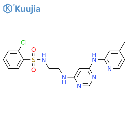 2-chloro-N-[2-({6-[(4-methylpyridin-2-yl)amino]pyrimidin-4-yl}amino)ethyl]benzene-1-sulfonamide structure