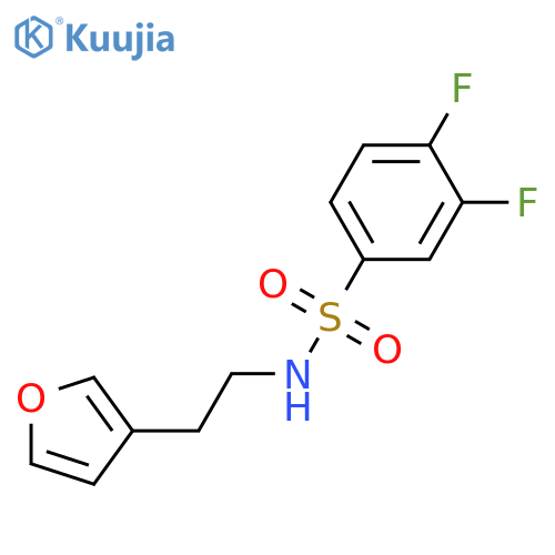 3,4-difluoro-N-[2-(furan-3-yl)ethyl]benzene-1-sulfonamide structure
