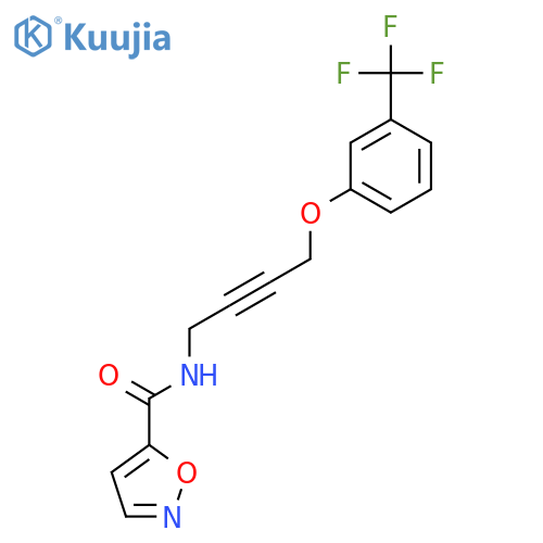 N-{4-3-(trifluoromethyl)phenoxybut-2-yn-1-yl}-1,2-oxazole-5-carboxamide structure