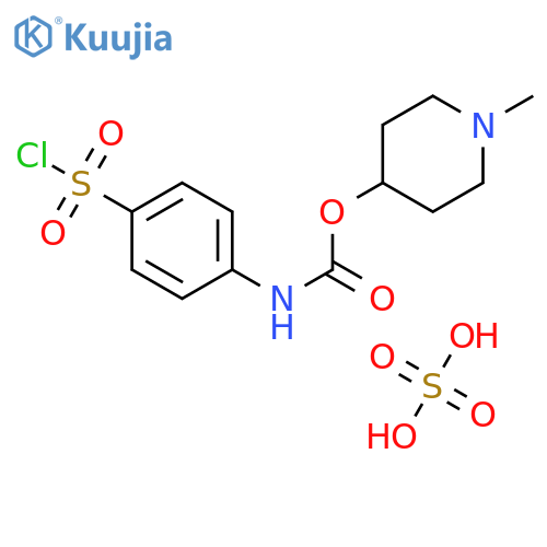 (4-Chlorosulfonyl-phenyl)-carbamic acid 1-methyl-piperidin-4-yl ester sulfuric acid salt structure