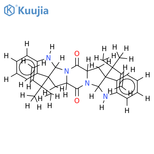 (5aS,7aS,8aR,13aS,15aS,16aR)-8a,16a-bis(1,1-dimethyl-2-propenyl)-5a,8,8a,13,13a,15a,16,16a-octahydropyrazinodipyrrolodiindole-7,15(5H,7aH)-dione structure