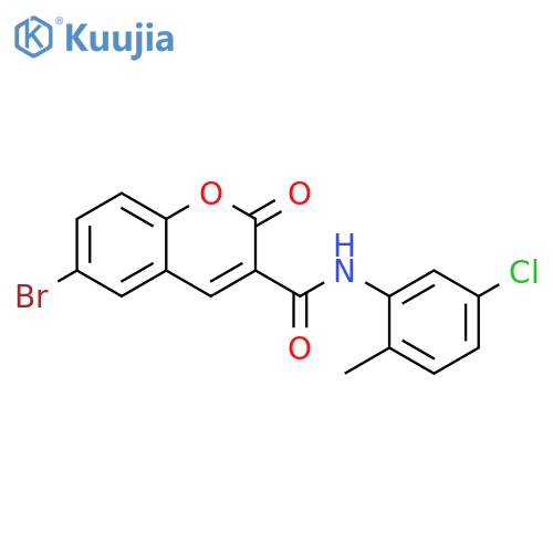 6-bromo-N-(5-chloro-2-methylphenyl)-2-oxo-2H-chromene-3-carboxamide structure