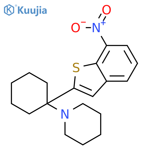 Piperidine, 1-[1-(7-nitrobenzo[b]thien-2-yl)cyclohexyl]- structure