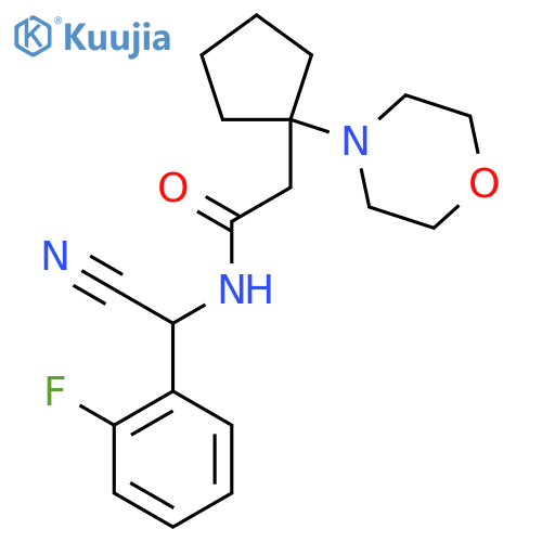 N-[Cyano-(2-fluorophenyl)methyl]-2-(1-morpholin-4-ylcyclopentyl)acetamide structure