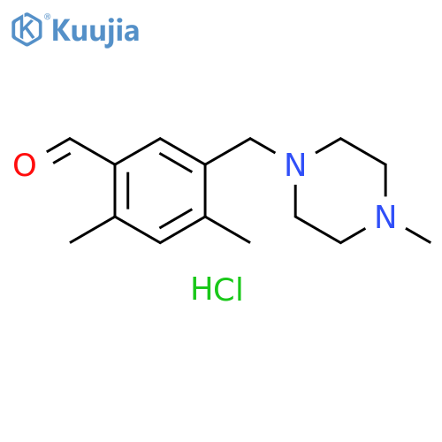 2,4-dimethyl-5-[(4-methyl-1-piperazinyl)methyl]benzaldehyde dihydrochloride structure