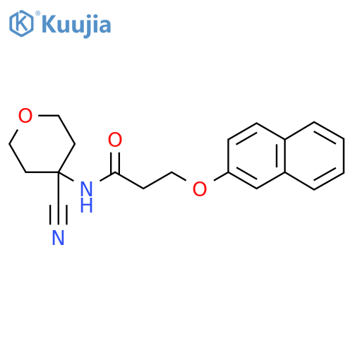 N-(4-cyanooxan-4-yl)-3-(naphthalen-2-yloxy)propanamide structure