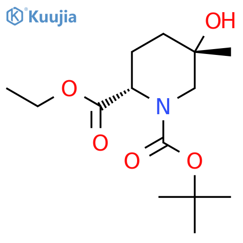 trans-1-tert-Butyl 2-ethyl 5-hydroxy-5-methylpiperidine-1,2-dicarboxylate structure