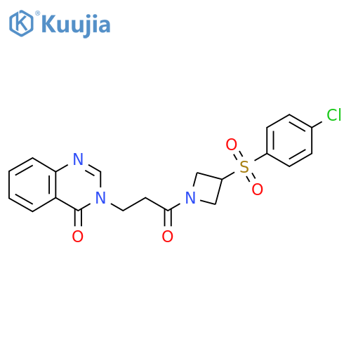 3-{3-3-(4-chlorobenzenesulfonyl)azetidin-1-yl-3-oxopropyl}-3,4-dihydroquinazolin-4-one structure
