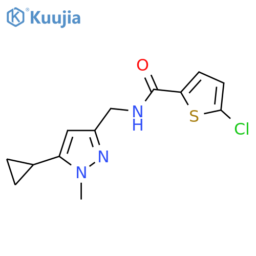 5-chloro-N-(5-cyclopropyl-1-methyl-1H-pyrazol-3-yl)methylthiophene-2-carboxamide structure