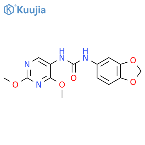 3-(2H-1,3-benzodioxol-5-yl)-1-(2,4-dimethoxypyrimidin-5-yl)urea structure