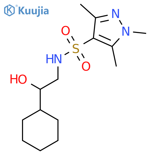 N-(2-cyclohexyl-2-hydroxyethyl)-1,3,5-trimethyl-1H-pyrazole-4-sulfonamide structure