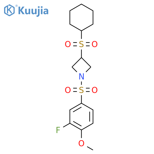 3-(cyclohexanesulfonyl)-1-(3-fluoro-4-methoxybenzenesulfonyl)azetidine structure