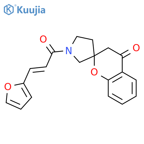 1'-[(2E)-3-(furan-2-yl)prop-2-enoyl]-3,4-dihydrospiro[1-benzopyran-2,3'-pyrrolidine]-4-one structure