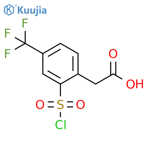 2-2-(chlorosulfonyl)-4-(trifluoromethyl)phenylacetic acid structure
