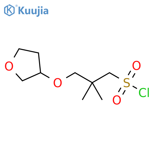 2,2-dimethyl-3-(oxolan-3-yloxy)propane-1-sulfonyl chloride structure