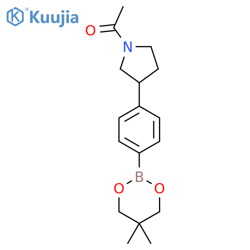 1-(3-(4-(5,5-Dimethyl-1,3,2-dioxaborinan-2-yl)phenyl)pyrrolidin-1-yl)ethanone structure