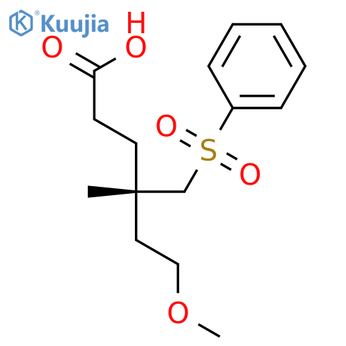 Hexanoic acid, 6-methoxy-4-methyl-4-[(phenylsulfonyl)methyl]-, (S)- structure