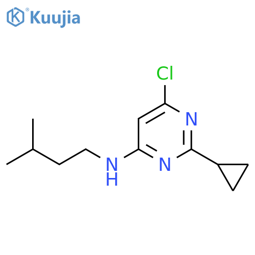 6-chloro-2-cyclopropyl-N-isopentylpyrimidin-4-amine structure