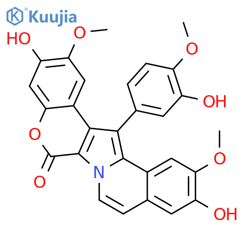 6H-[1]Benzopyrano[4',3':4,5]pyrrolo[2,1-a]isoquinolin-6-one,3,11-dihydroxy-14-(3-hydroxy-4-methoxyphenyl)-2,12-dimethoxy- structure