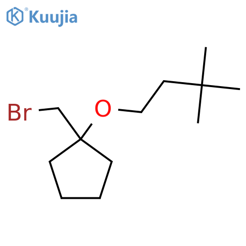 1-(bromomethyl)-1-(3,3-dimethylbutoxy)cyclopentane structure