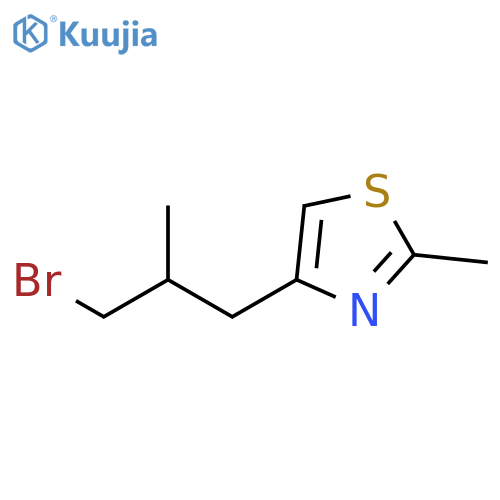 Thiazole, 4-(3-bromo-2-methylpropyl)-2-methyl- structure