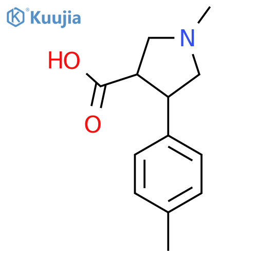 1-methyl-4-(4-methylphenyl)pyrrolidine-3-carboxylic acid structure