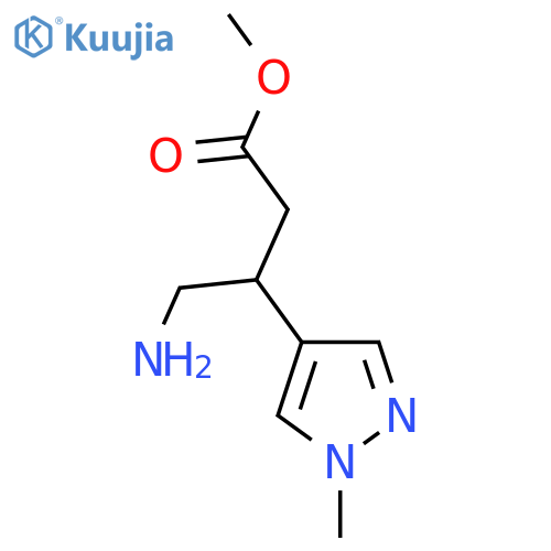 methyl 4-amino-3-(1-methyl-1H-pyrazol-4-yl)butanoate structure