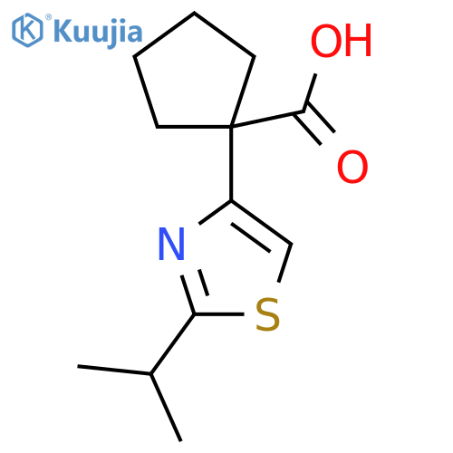 1-2-(propan-2-yl)-1,3-thiazol-4-ylcyclopentane-1-carboxylic acid structure