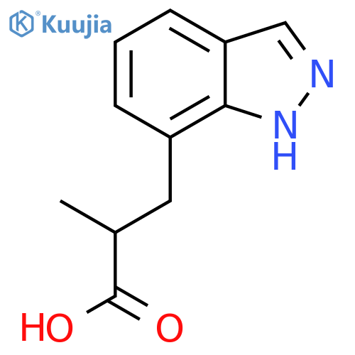 3-(1H-indazol-7-yl)-2-methylpropanoic acid structure