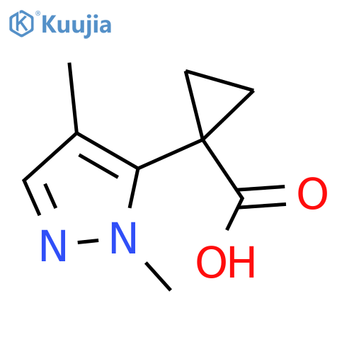 1-(1,4-dimethyl-1H-pyrazol-5-yl)cyclopropane-1-carboxylic acid structure