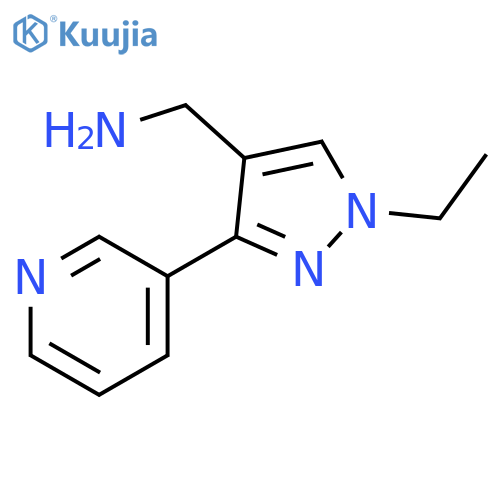 (1-ethyl-3-(pyridin-3-yl)-1H-pyrazol-4-yl)methanamine structure