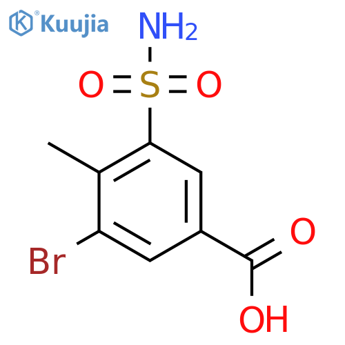 3-Bromo-4-methyl-5-sulfamoylbenzoic acid structure