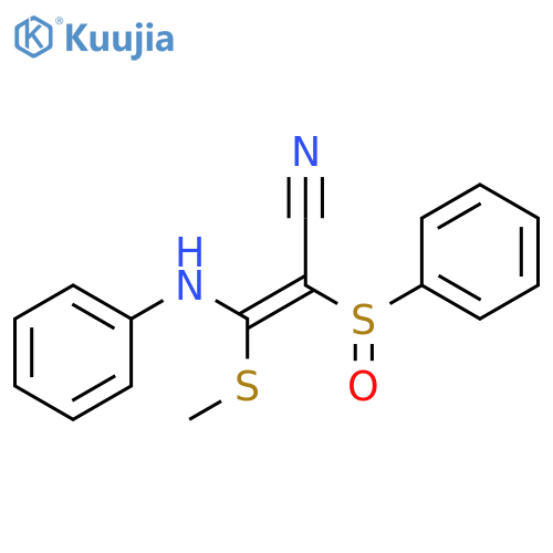 2-Propenenitrile, 3-(methylthio)-3-(phenylamino)-2-(phenylsulfinyl)-, (Z)- structure