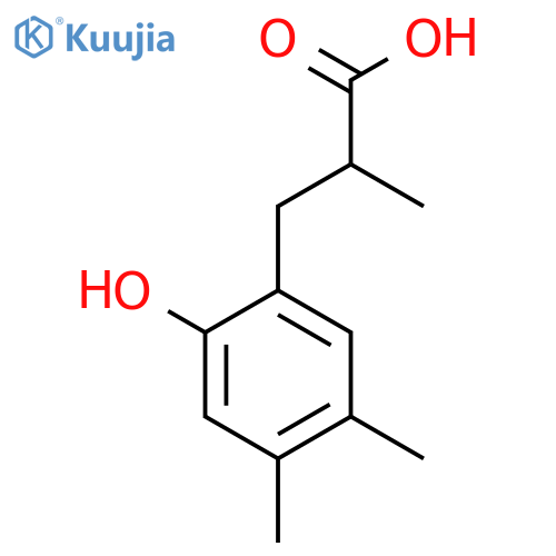 3-(2-hydroxy-4,5-dimethylphenyl)-2-methylpropanoic acid structure