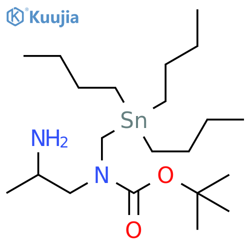 tert-butyl N-(2-aminopropyl)-N-(tributylstannyl)methylcarbamate structure