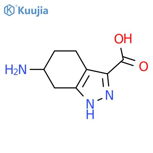 6-amino-4,5,6,7-tetrahydro-1H-indazole-3-carboxylic acid structure