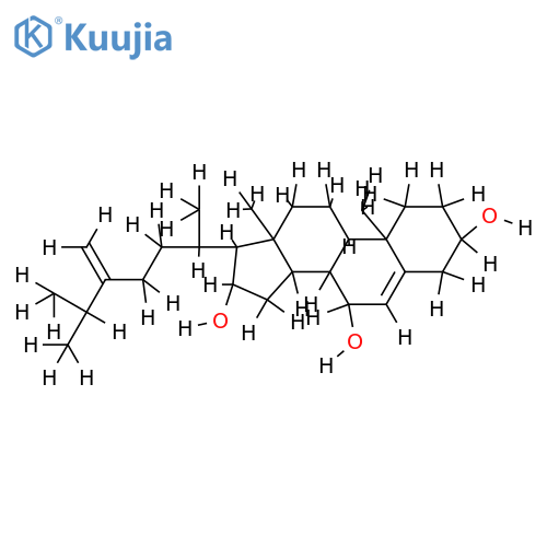 (3beta,7beta,16beta)-form-Ergosta-5,24(28)-diene-3,7,16-triol structure