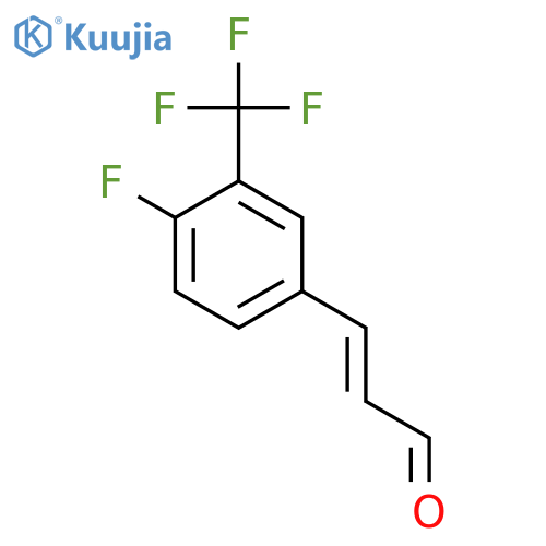 3-4-fluoro-3-(trifluoromethyl)phenylprop-2-enal structure