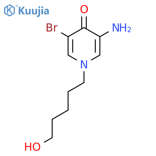 3-amino-5-bromo-1-(5-hydroxypentyl)-1,4-dihydropyridin-4-one structure