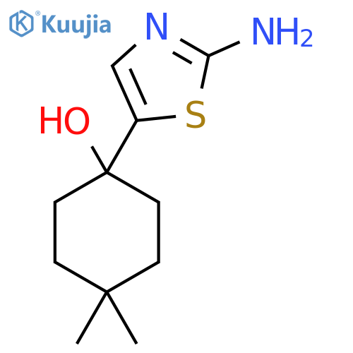1-(2-amino-1,3-thiazol-5-yl)-4,4-dimethylcyclohexan-1-ol structure