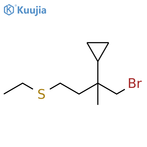 Cyclopropane, [1-(bromomethyl)-3-(ethylthio)-1-methylpropyl]- structure